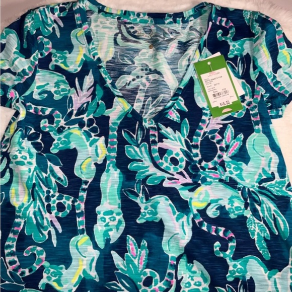 Lilly Pulitzer NWT Etta V-Neck Top In The Details $48 Size XXS - Picture 9 of 10